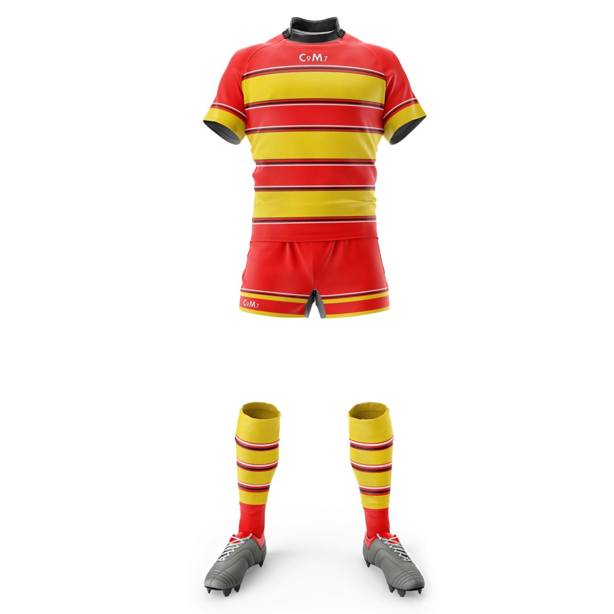 Yellow and Red Custom Rugby League Kit