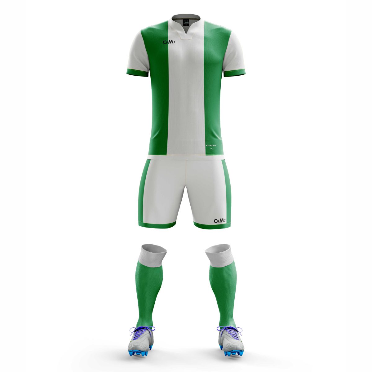 Green and White football kit